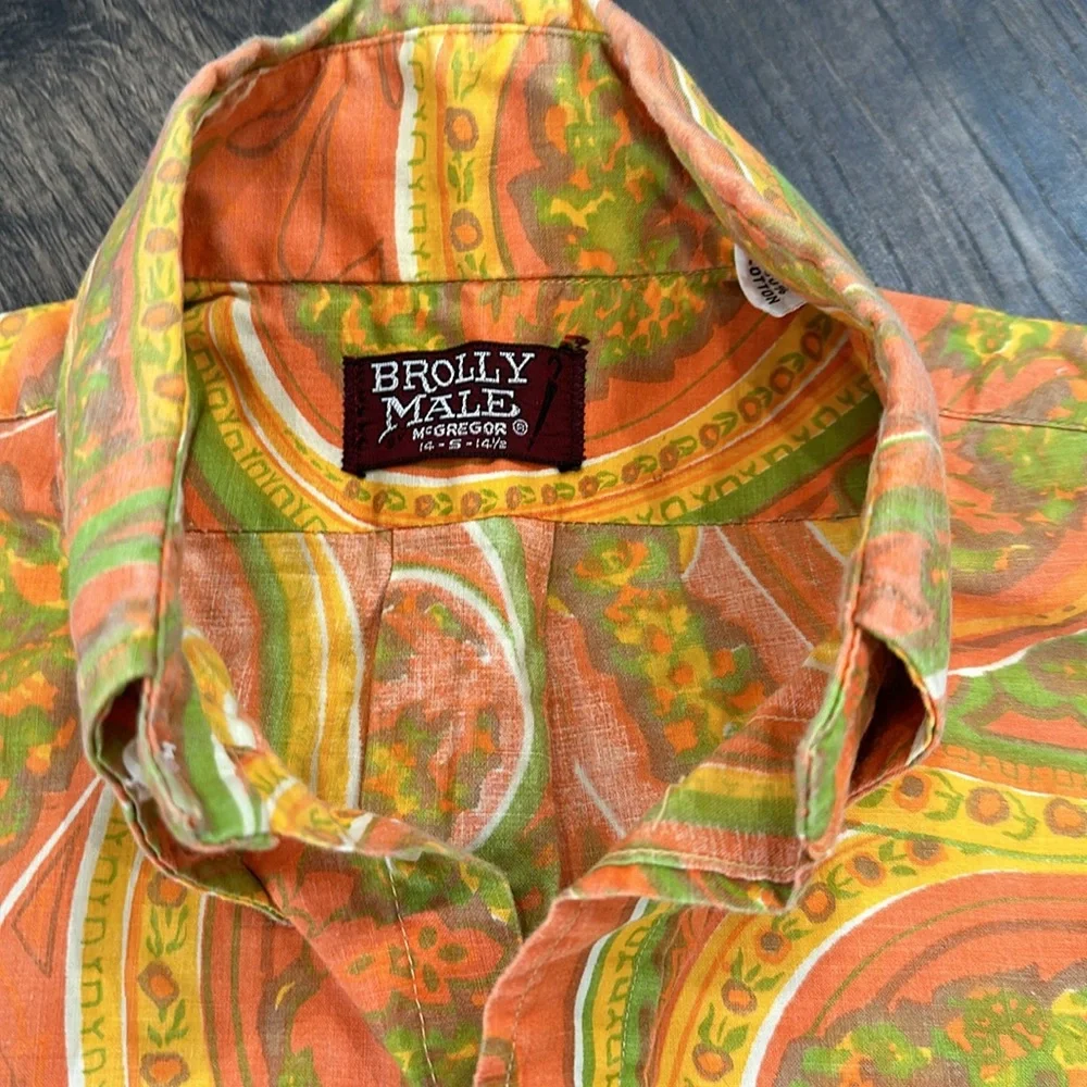 VINTAGE Brolly Male McGregor Paisley Shirt. Size small - Picture 7 of 8